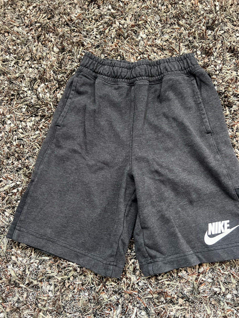 Nike Boys Athletic Shorts Gray Youth Medium